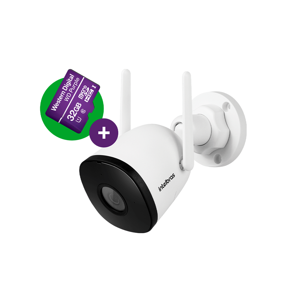 iM5_S_WD Kit Câmera de Video Wi-Fi Full HD Intelbras IM5+ Full Color com Cartão MicroSD 32GB - Imagem 1